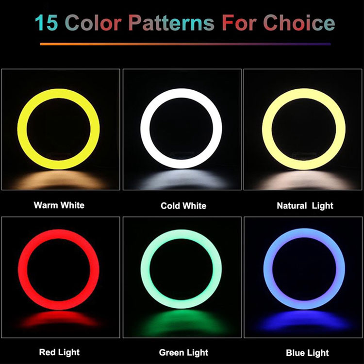 رينگ لايت Ring light MJ33 13 inch RGB + سه پايه — تصویر ۳
