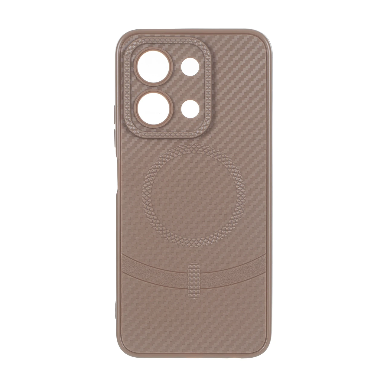 قاب هاشور لنز برجسته طرح مگ سیف سوزنی Xiaomi Redmi 15C / Poco C85 – نسکافه ای