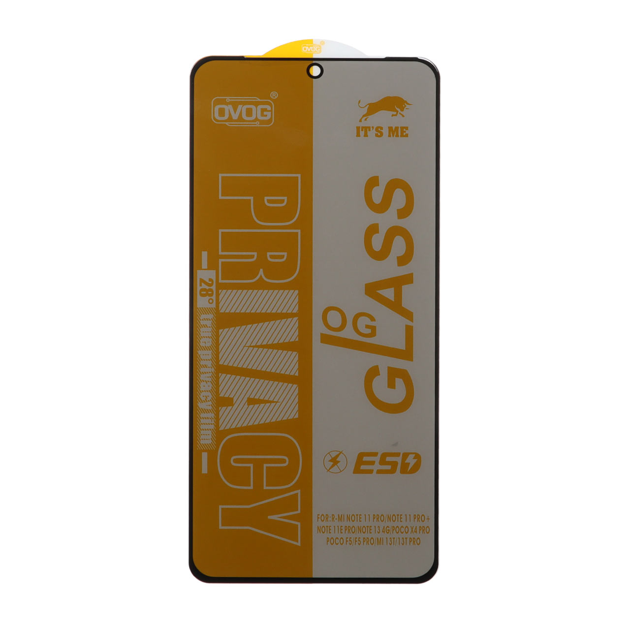 محافظ صفحه نمایش شیشه ای درجه یک Full Cover Privacy OG – ESD OVOG مدل Xiaomi Redmi Note 14 4G / Note 12 Pro 4G / Note 11 Pro / Note 11 Pro Plus / Note 10 Pro 4G / Note 10 Pro Max / Poco F3 / F3