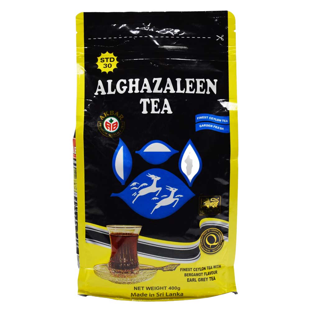 چای دو غزال اکبر شیر نشان اصل سریلانکا مدل ارل گری بسته 400 گرمی