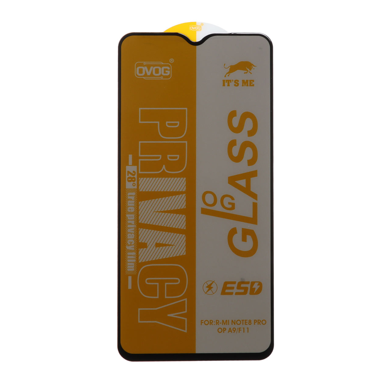 محافظ صفحه نمایش شیشه ای درجه یک Full Cover Privacy OG – ESD OVOG مدل Xiaomi Redmi Note 8 Pro / Poco M3 / Redmi 9T / Note 9 4G