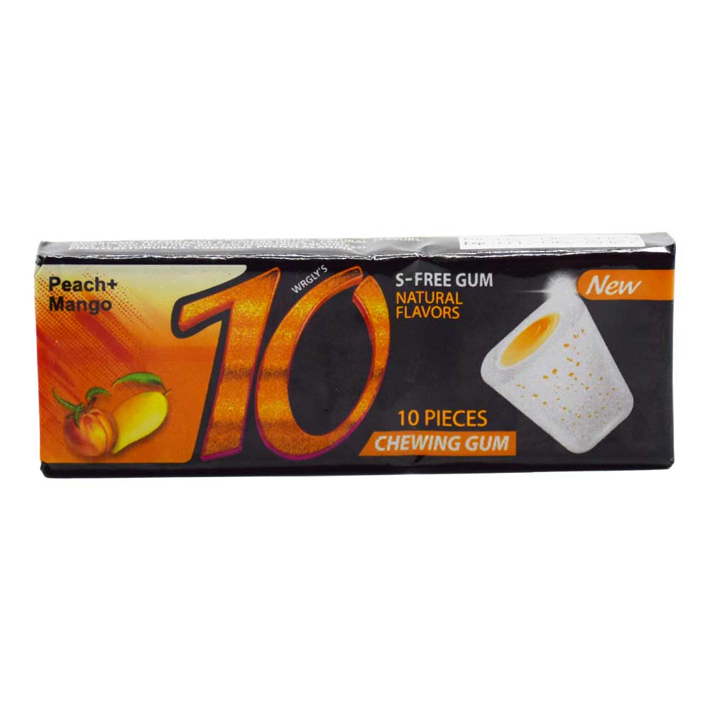 آدامس تن 10 اصل آمریکا با طعم هلو و انبه 10 عددی