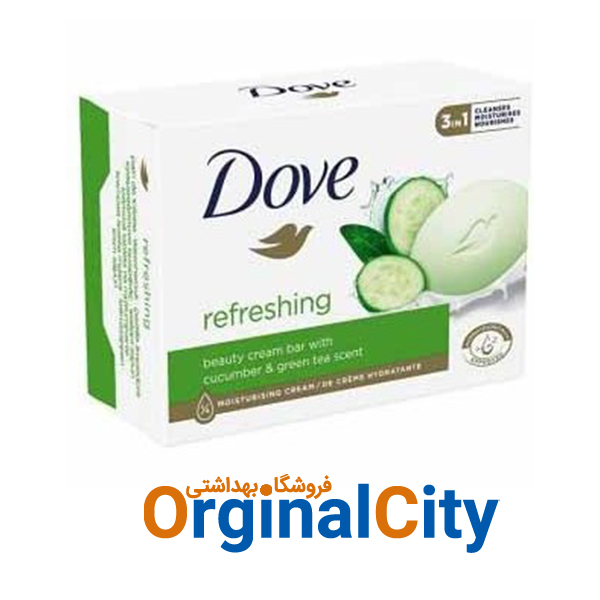 صابون داو مدل REFRESHING عصاره چای سبز و خیار وزن 90 گرم