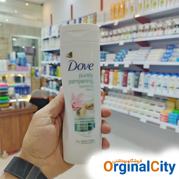 لوسیون بدن داو حاوی پسته و گل مگنولیا Purely Pampering حجم 250 میل — تصویر ۴