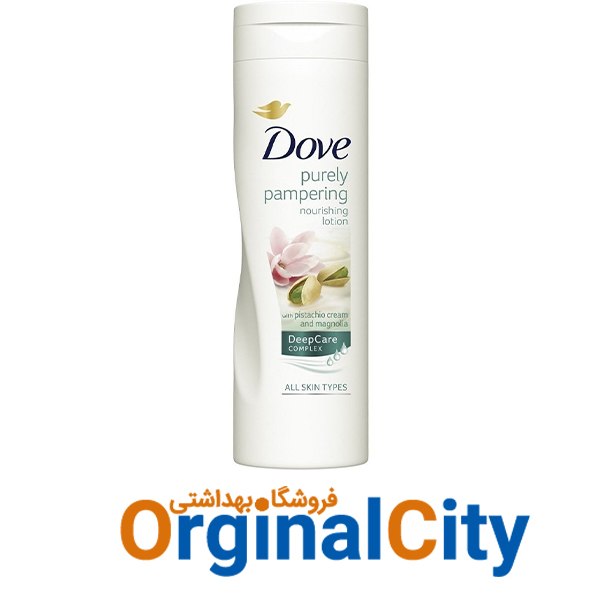لوسیون بدن داو حاوی پسته و گل مگنولیا Purely Pampering حجم 250 میل