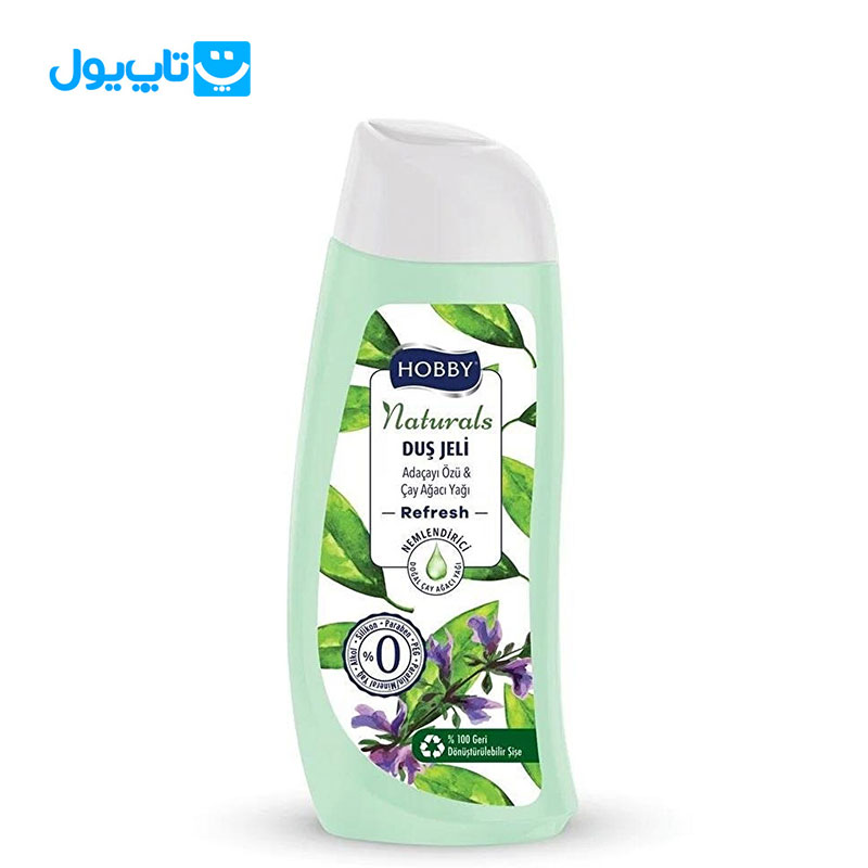 شامپو بدن هوبی Hobby مدل Naturals حاوی عصاره مریم گلی و روغن درخت چای حجم 500 میلی لیتر