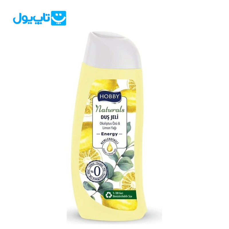 شامپو بدن هوبی Hobby مدل Naturals حاوی عصاره اکالیپتوس و روغن لیمو حجم 500 میلی لیتر