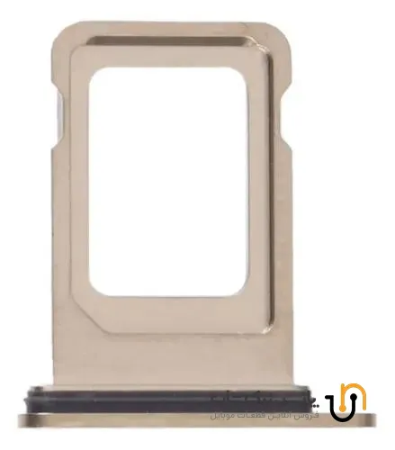 SIM TRAY HOLDER IPHONE 14 14PRO 14PRO MAX STARLGHT ORG خشاب سیم کارت آیفون نقره‌ای با هاله‌ی طلایی