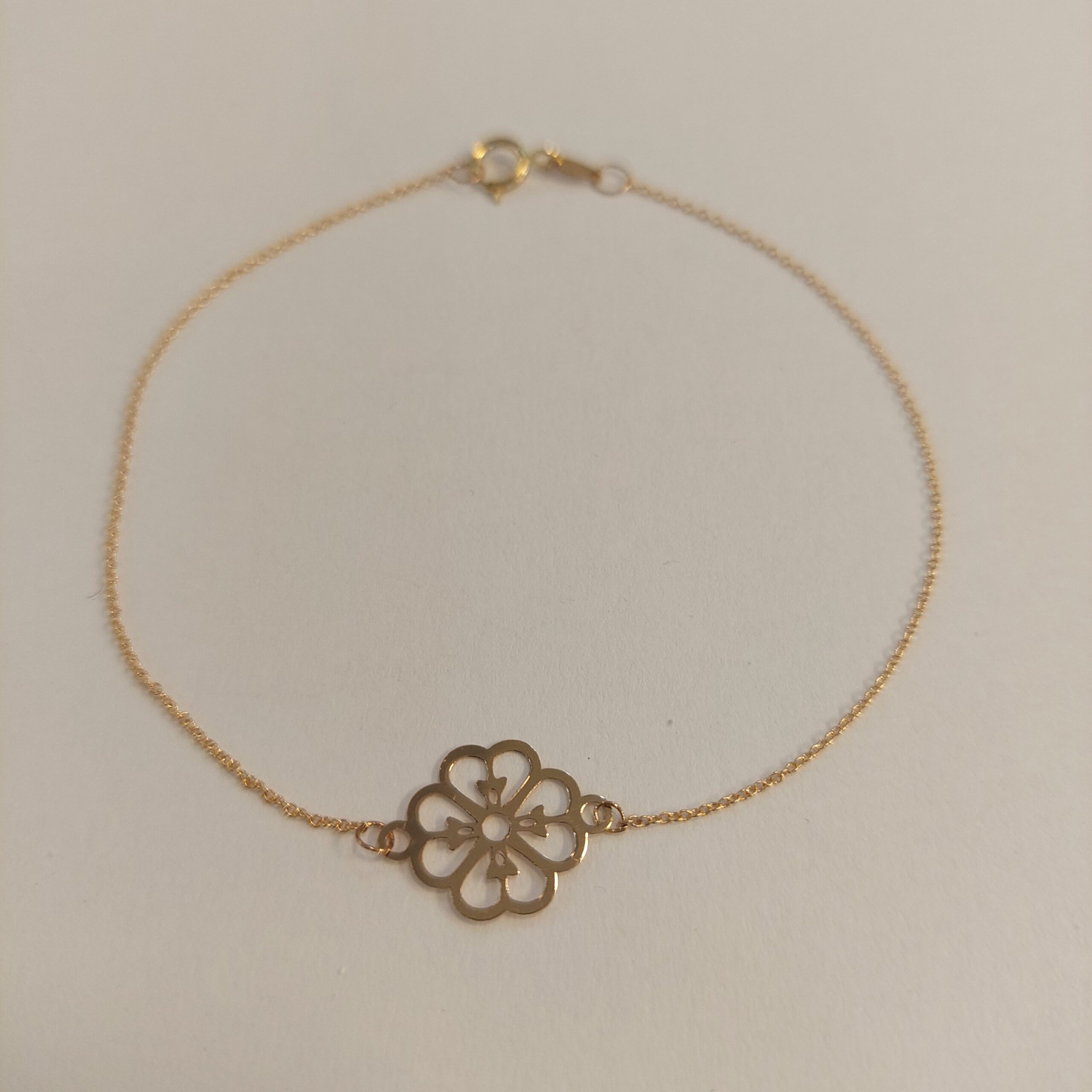 دستبند زنانه طلا طرح گل
