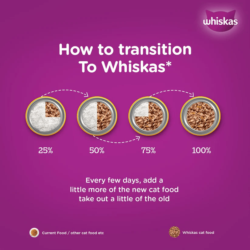 پوچ گربه ویسکاس با طعم گوشت مرغ در ژله Whiskas Chicken In Jelly وزن 75 گرم — تصویر ۵