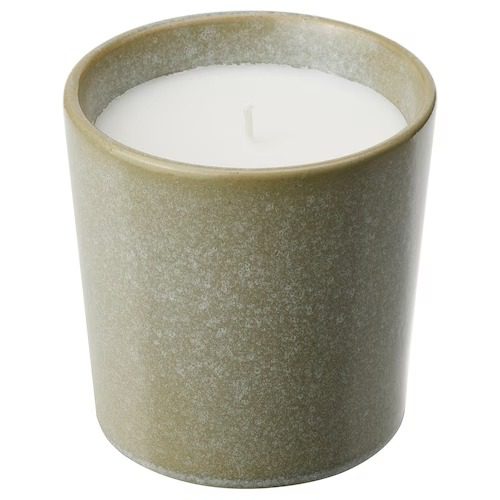 شمع معطر سرامیکی ایکیا HEDERSAM سبز/ رایحه چمن تازه