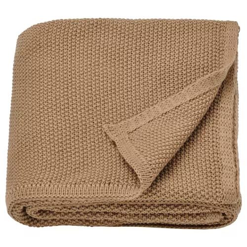 شال مبل ایکیا HUMLEMOTT بژ-زرد سایز 130×170