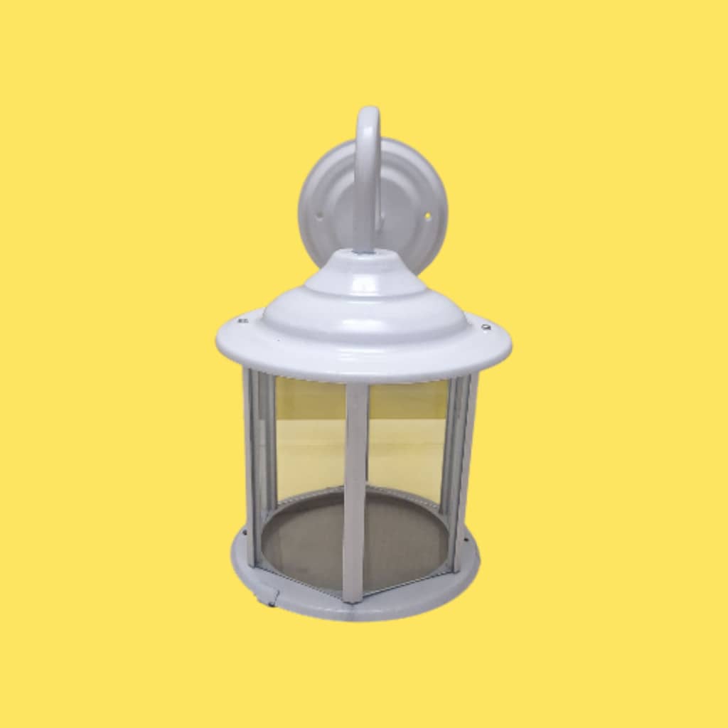 چراغ حیاطی دیواری استوانه ای فلزی سفید — تصویر ۲