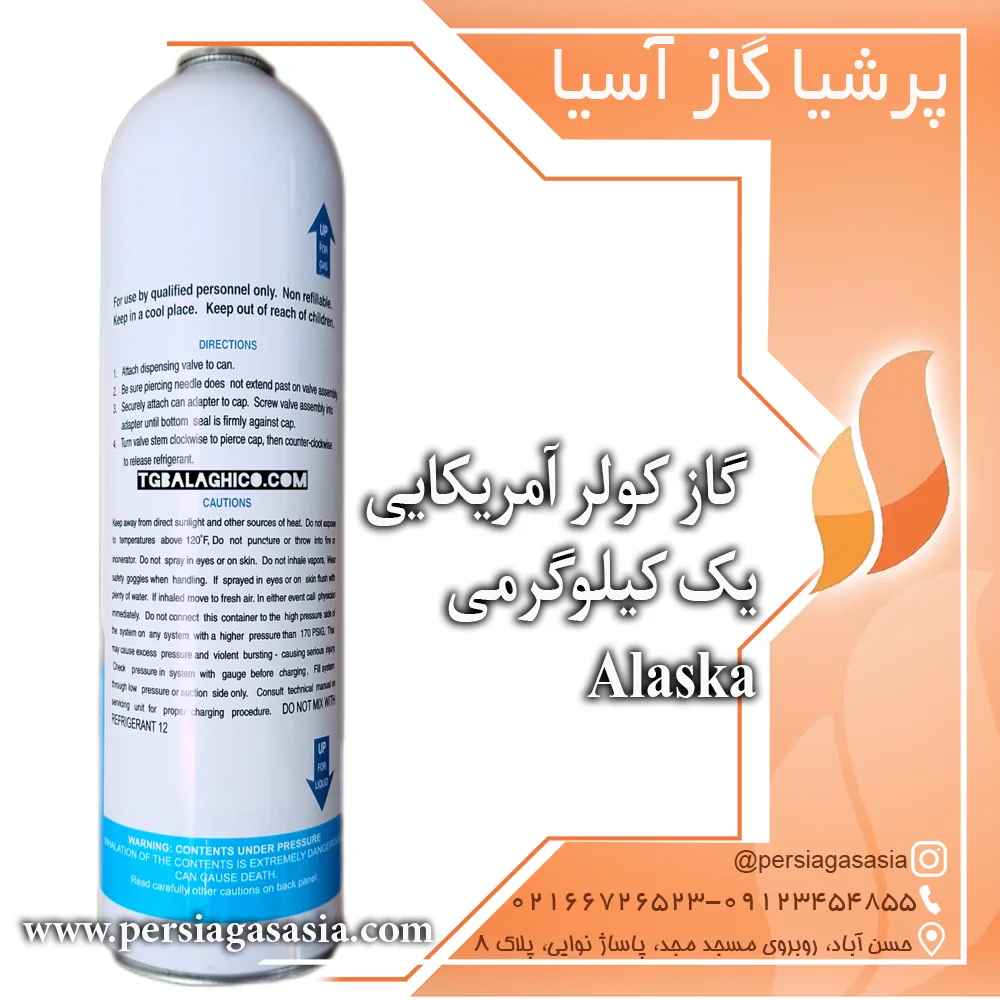 گاز کولر آمریکایی یک کیلویی r134a خودرو آلاسکا Alaska — تصویر ۳