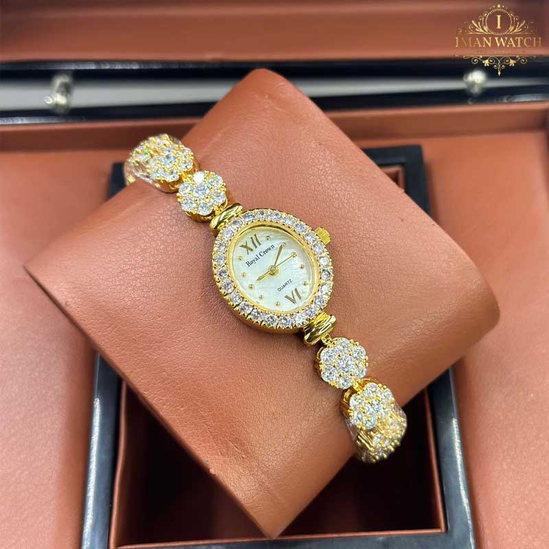 ساعت مچی زنانه رویال کرون طلایی Royal Crown 9065 — تصویر ۲