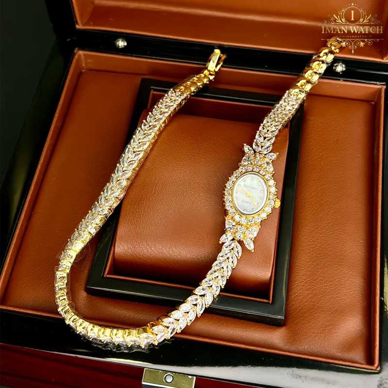 ساعت مچی زنانه رویال کرون طلایی Royal Crown 2533 — تصویر ۳