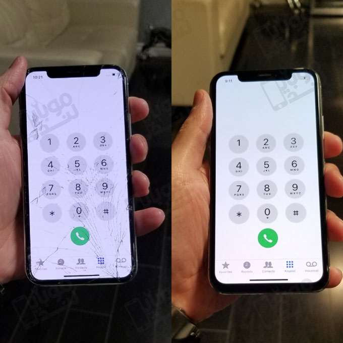 تعویض گلس ال سی دی آیفون ایکس glass lcd apple iphone x