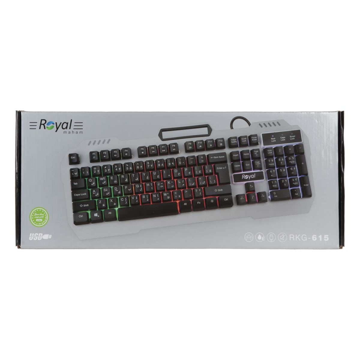 کیبورد باسیم گیمینگ Royal مدل RKG-615 – مشکی