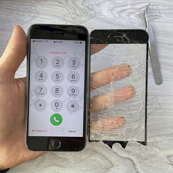 تعویض گلس ال سی دی آیفون 6اس glass apple iphone 6s