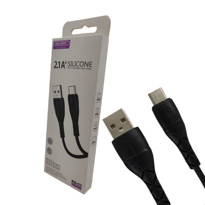 کابل تبدیل USB به USB-C کلومن مدل kd-02 طول 1 متر
