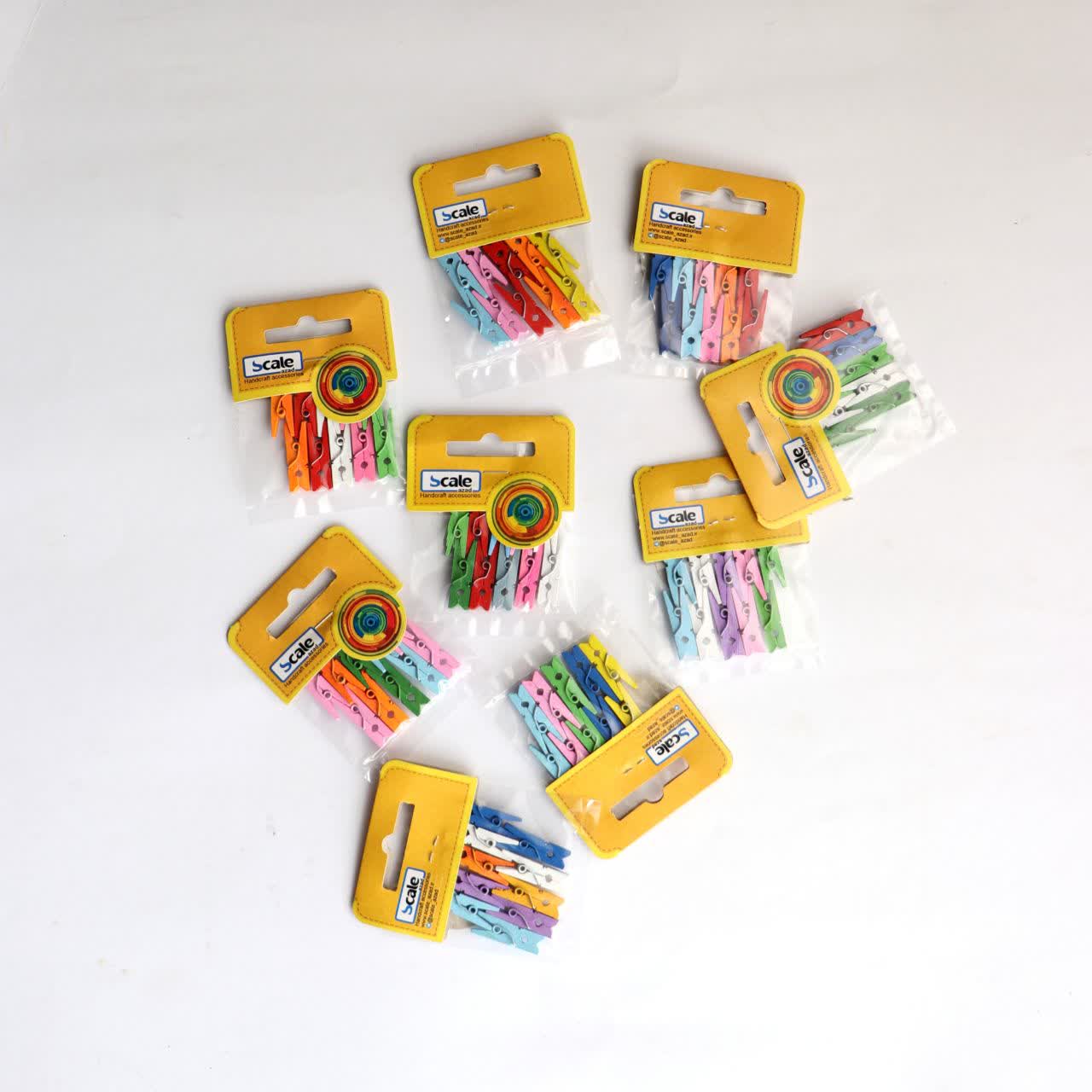 گیره چوبی رنگی