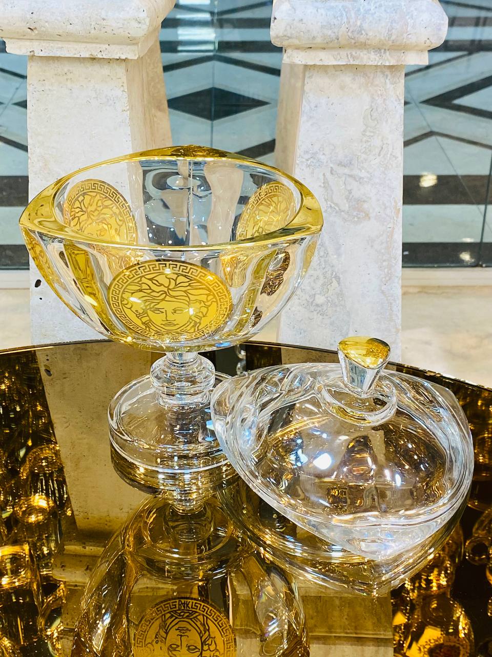 سرویس پذیرایی ورساچه لب طلا ونا کریستالی کد venaVG00 — تصویر ۴
