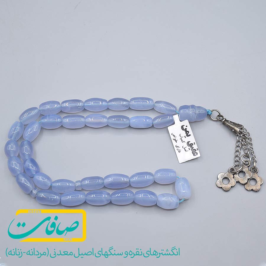 تسبیح عقیق کبود یمنی 33 دانه «کد 2537» — تصویر ۲
