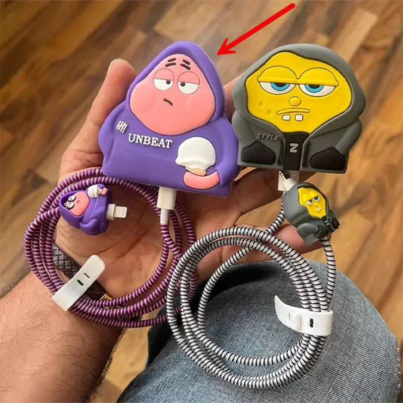 پک محافظ سیلیکونی کله شارژر 20 وات اپل طرح پاتریک