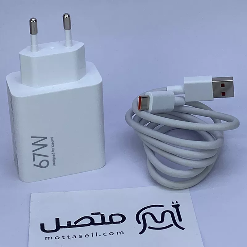شارژر دیواری اصلی سرکارتنی 67 وات توربو شارژ MDY-14-EW شیائومی به همراه کابل تایپ سی 6A سرکارتنی