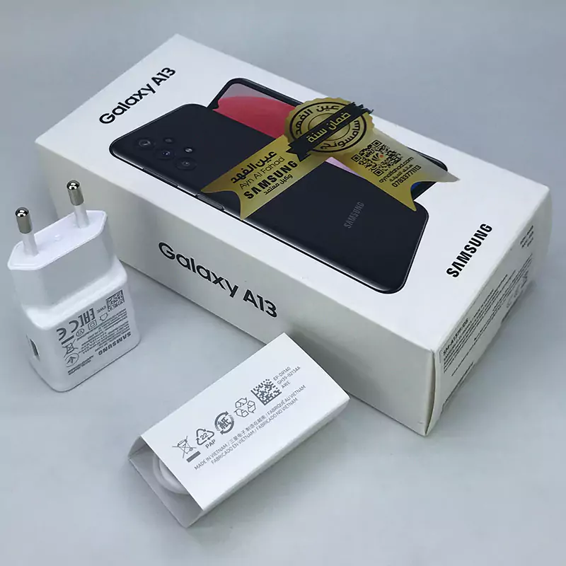 شارژر دیواری فست شارژ Samsung Galaxy A13 2A 15W سرجعبه + کابل Type-C و جعبه مادر