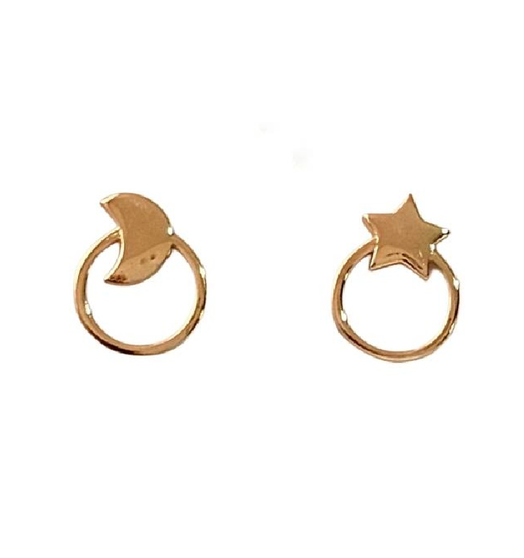 گوشواره طلا ماه و ستاره sh0207