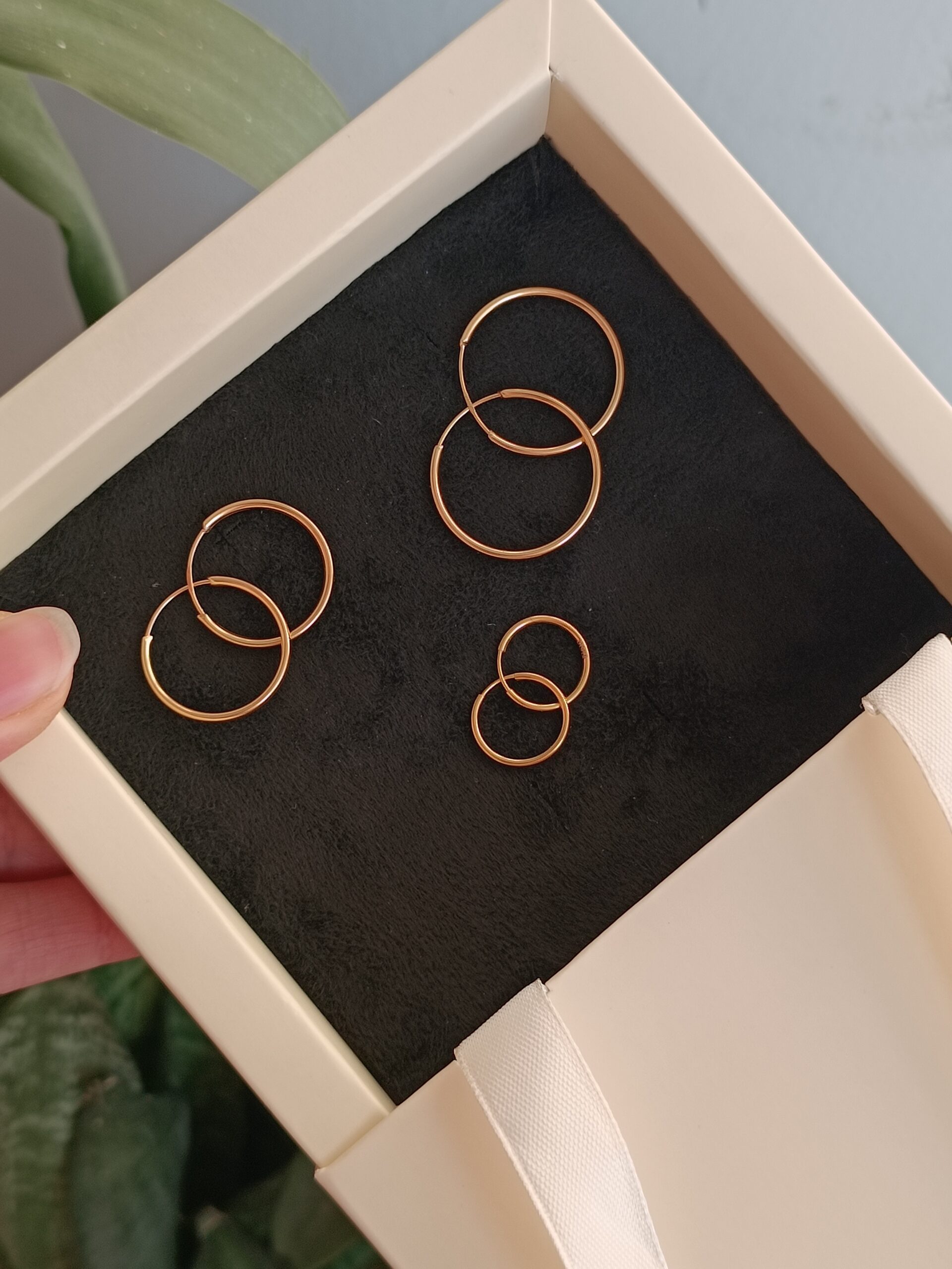 گوشواره طلا حلقه ای ساده 30 — تصویر ۴