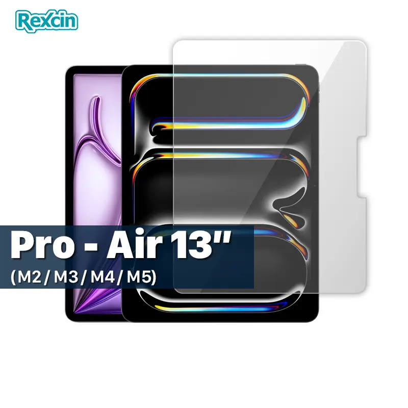 محافظ صفحه نمایش شفاف آیپد مدل Rexcin مناسب برای iPad Pro 13 (2024/2025) و iPad Air 13 (2024/2025/2026)