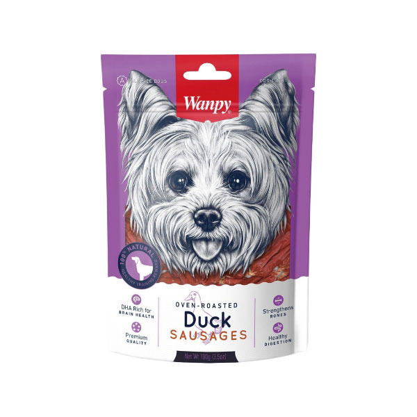 تشویقی سگ ونپی سوسیسی اردک 100 گرمی | wanpy dog treat duck sausages 100gr