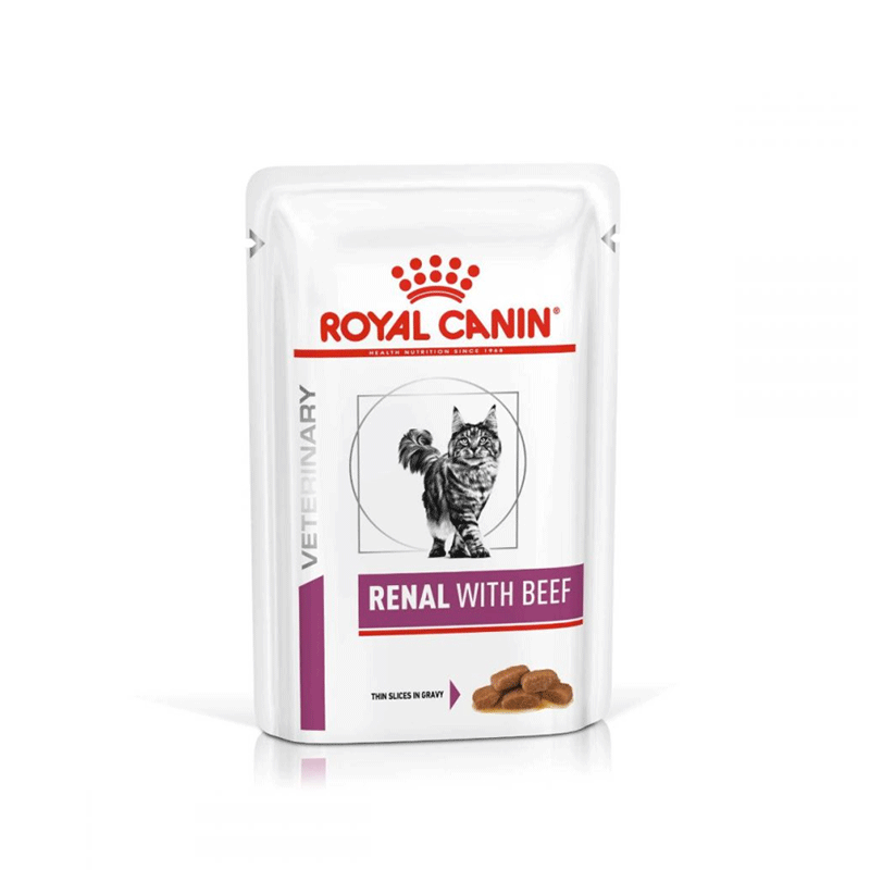 پوچ گربه رنال رویال کنین با طعم گوشت 85 گرم ا Royal Canin Renal beef 85gr