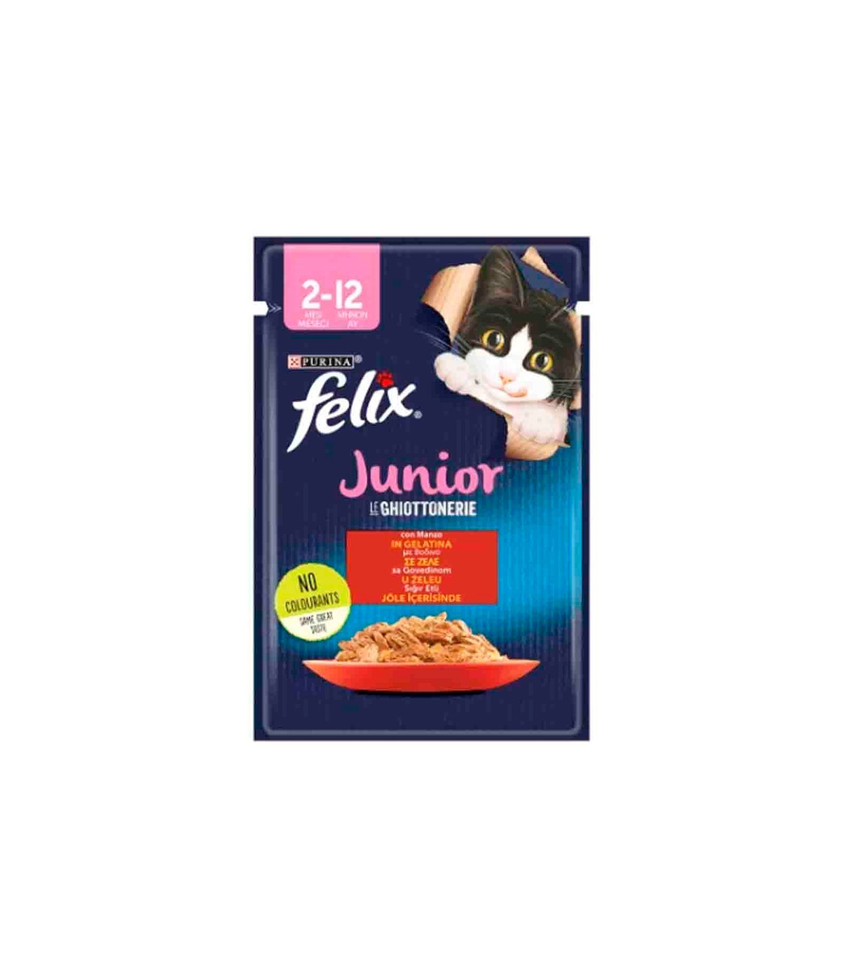 پوچ بچه گربه جونیور فلیکس طعم گوشت گاو(ترکیه) اصلی | Felix junior with beef 85 grکت
