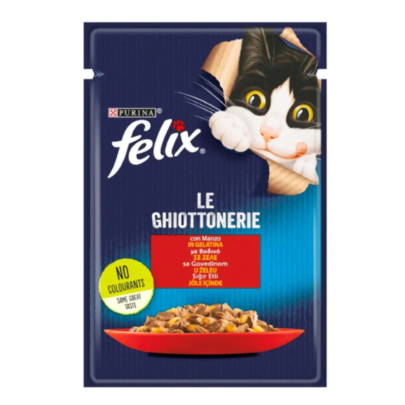 پوچ گربه فلیکس پورینا فرانسه طعم گوشت گوساله در ژله 85 گرم (ترکیه) اصلی ا Felix Purina Beef 85g — تصویر ۲
