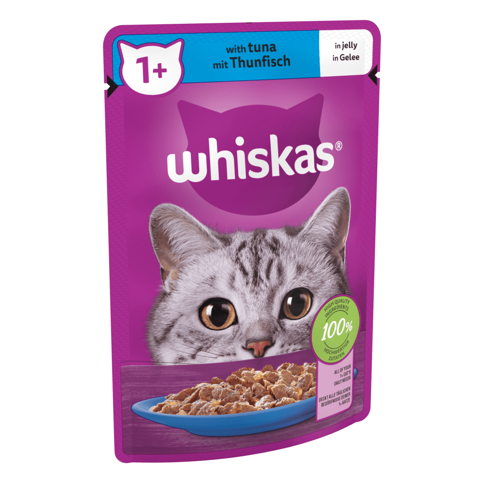 پوچ گربه بالغ ویسکاس ماهی تن در ژله 85 گرمی ا Whiskas Tuna Jelly 85g