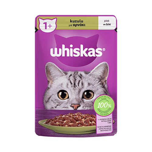 پوچ گربه ویسکاس طعم گوشت بره در ژله 85 گرمی ا Whiskas Lamb Jelly 85g