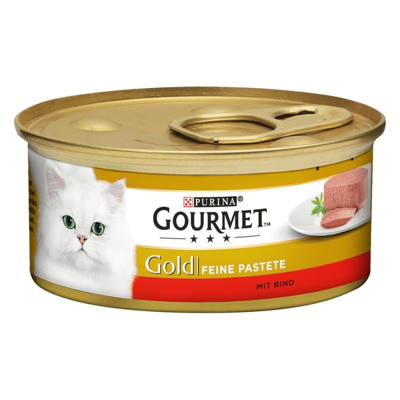 کنسرو غذای گربه گورمت گلد پته با طعم گوشت ا Gourmet Gold Pate With beef