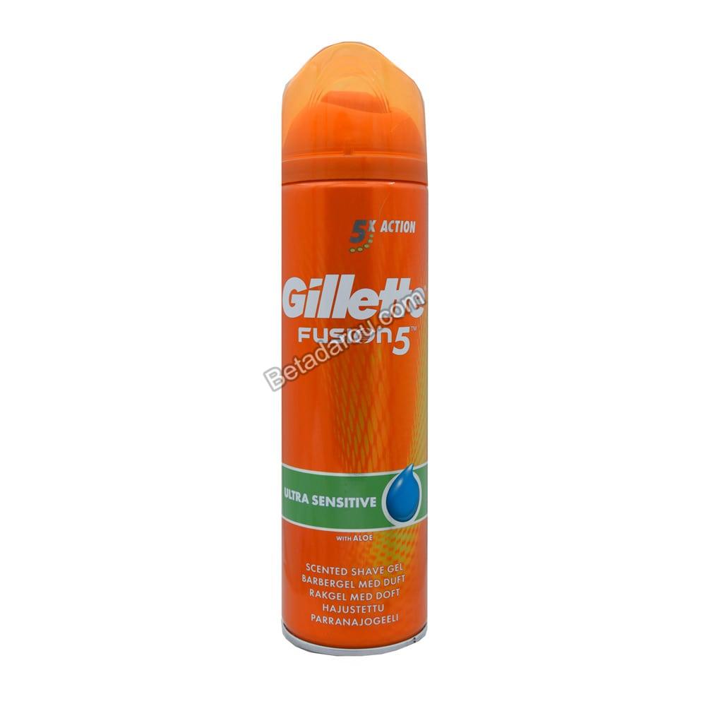 ژل اصلاح مردانه سری فیوژن 5 ultra sensitive ژیلت 200 میلی لیتر