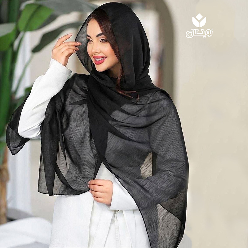 شال حریر کروشه کبریتی کد 33549 — تصویر ۴