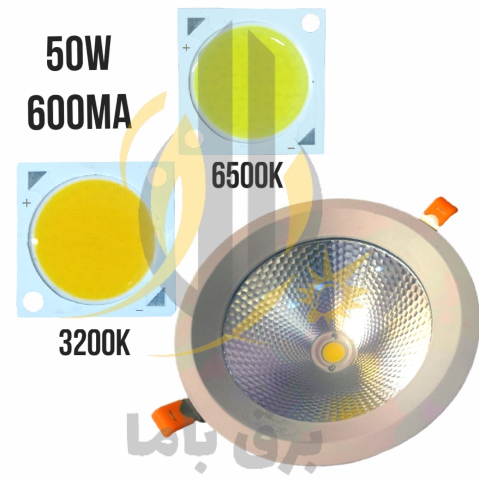 چیپ 50 وات 28*28 میلی‌متر COB 50w 600mA — تصویر ۲