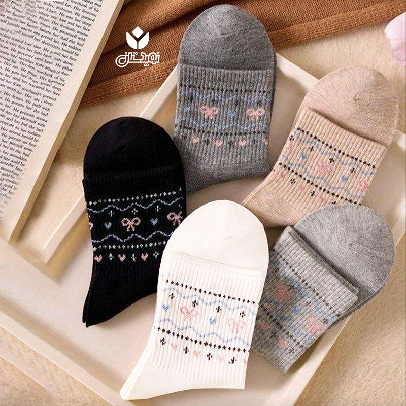 جوراب ساقدار طرح پاپیون کد 3139 — تصویر ۳