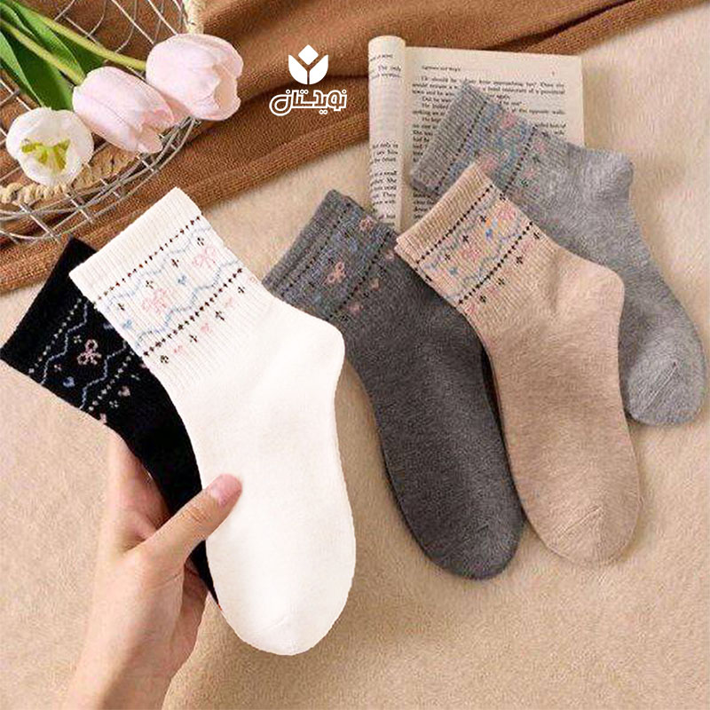 جوراب ساقدار طرح پاپیون کد 3139 — تصویر ۲