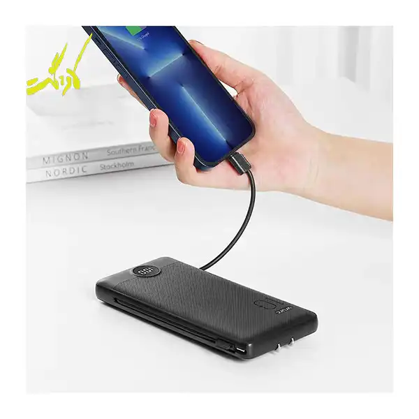 پاوربانک برند ورورک مدل VRURC ۱۰۰۰۰mAh Portable Charger with Built-In Cables and AC Wall Plug — تصویر ۴