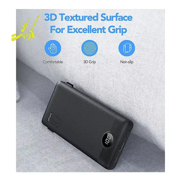 پاوربانک برند ورورک مدل VRURC ۱۰۰۰۰mAh Portable Charger with Built-In Cables and AC Wall Plug — تصویر ۷