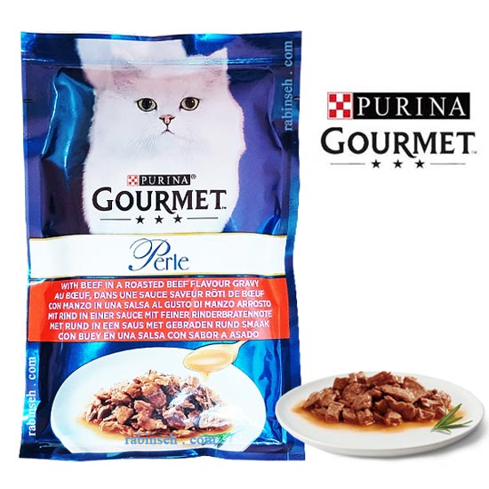 پوچ گربه گورمت گوساله در سس گروی 85 گرم