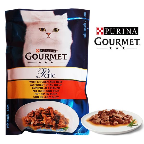 پوچ گربه گورمت پرل مرغ و گوساله – 85 گرم