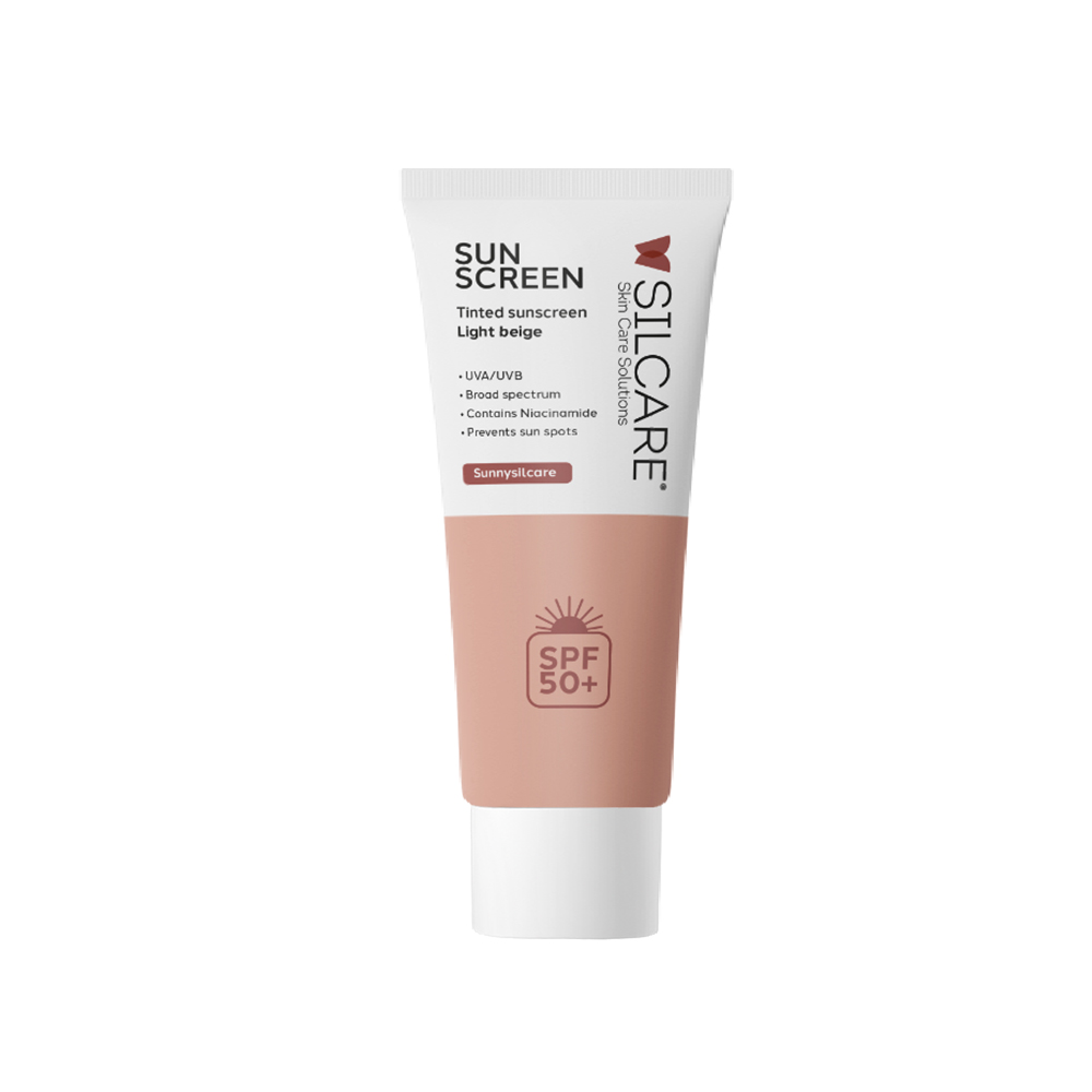 کرم ضد آفتاب +SPF 50 بژ روشن سیلکر